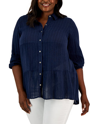 Рубашка-туника больших размеров с длинными рукавами, созданная для Macy's Style & Co