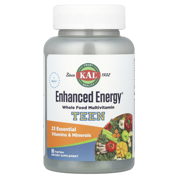 Enhanced Energy, Teen, Memory & Concentration Blend, 60 Vegetarian Tablets (Вегетарианские таблетки) KAL