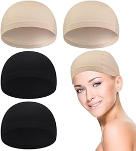 4 Pcs Bamboo Fiber Wig Cap Bamboo Wig Liner Cap for Women Hairloss Elastic Breathable Bald Cap Under Wigs (Beige) Janmercy