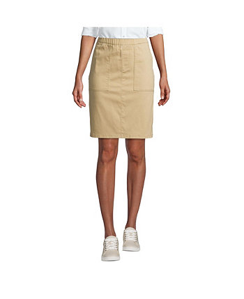 Women's Petite Mid Rise Elastic Waist Pull On Knockabout Chino Skort Lands' End
