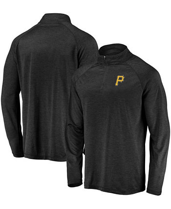 Черный мужской пуловер с регланом и регланом в полоску с логотипом Pittsburgh Pirates Iconic Fanatics