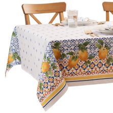 Elrene Home Fashions Capri Lemon Double Border Rectangle Tablecloth Elrene