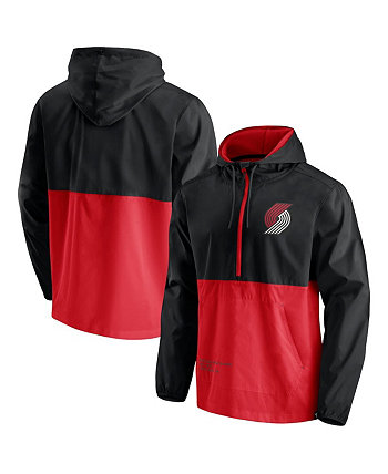 Мужская черная, красная куртка Portland Trail Blazers Anorak Block Party, ветровка с молнией до половины, куртка с капюшоном Fanatics