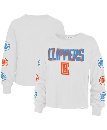 Женская футболка с длинным рукавом '47 White La Clippers 2021/22 City Edition Call Up Parkway '47 Brand