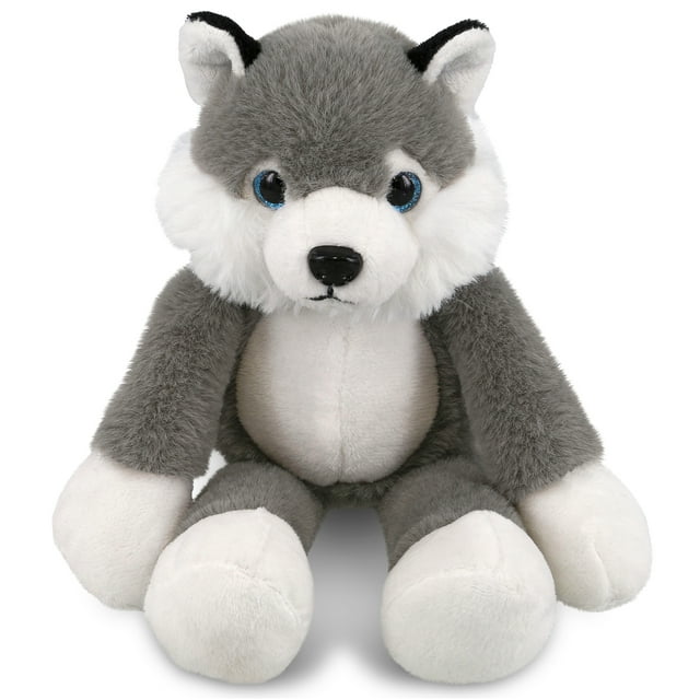 DolliBu Plush Husky Stuffed Animal - Soft Huggable Long Leg Husky, Adorable Playtime Plush Toy, Cute Pet Dog Cuddle Gift, Super Soft Plush Doll Animal Toy for Kids and Adult - 10.5 Inches Puzzled