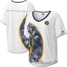 Женская белая футболка Milwaukee Brewers Perfect Game с v-образным вырезом для начинающих Starter