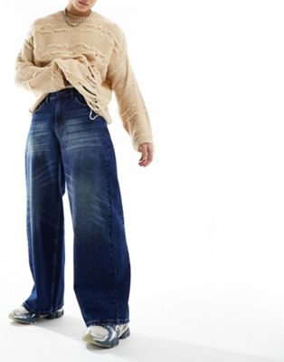 Темные широкие джинсы со средней посадкой COLLUSION x013 Collusion