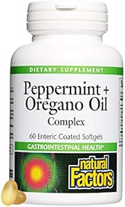 Natural Factors, Peppermint & Oregano Oil Complex, Digestive Aid for Gastrointestinal Health, 60 softgels Natural Factors