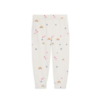Baby's, Little Girl's &amp; Girl's Rainbow Embroidered Sweatpants Something Navy