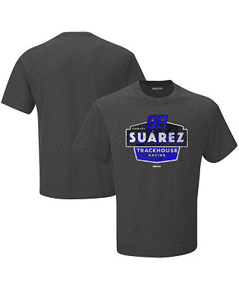 Мужская футболка с клетчатым флагом Heather Charcoal Daniel Suarez Duel в винтажном стиле Checkered Flag Sports