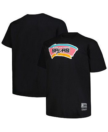Мужская черная рваная футболка с логотипом в винтажном стиле San Antonio Spurs Big and Tall Hardwood Classics Mitchell & Ness