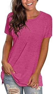 Saloogoe Womens Loose Fit Tshirts Short Sleeve Summer Tops Casual Workout Yoga Tunic T Shirts Tops Saloogoe