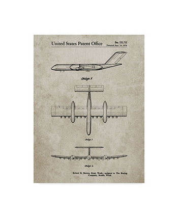 Картина на холсте "Концепт самолета Boeing Rc 1" Коула Бордерса - 19 "x 14" x 2 " Trademark Innovations