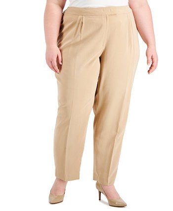 Плюс размер Плиссированные брюки без застежек с высокой посадкой Anne Klein