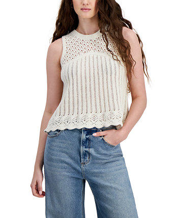 Juniors' Pointelle Knit Sleeveless Top Hooked Up by IOT
