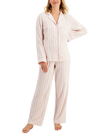 Хлопковый фланелевый пижамный комплект с принтом, созданный для Macy's Charter Club