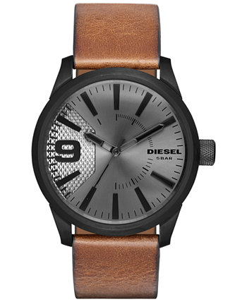 Мужские часы Rasp Светло-коричневый кожаный ремешок 46x53mm DZ1764 Diesel
