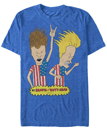 Мужская футболка с коротким рукавом и логотипом MTV Rock Out Merica Beavis and Butthead