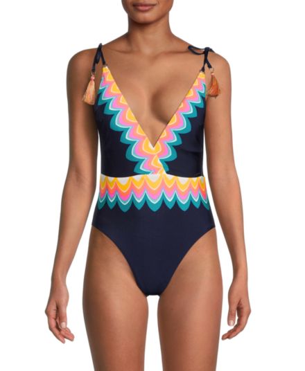 New Wave Plunging One Piece Swimsuit Sunshine 79
