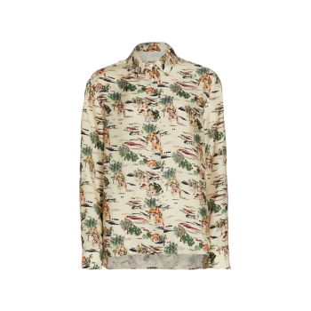 Garo Oversized Jungle-Print Shirt Khaite