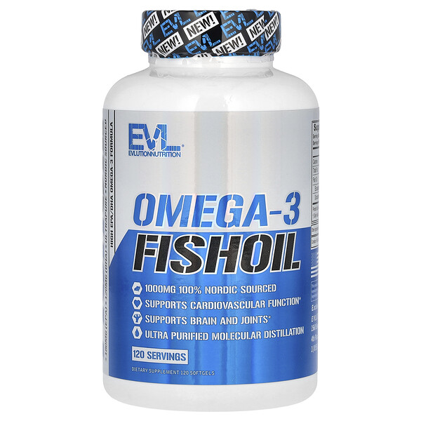 Omega-3 Рыбий Жир - 1000 мг - 120 мягких капсул - EVLution Nutrition EVLution Nutrition