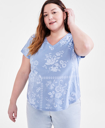 Plus Size Graphic Print T-Shirt, Created for Macy's Style & Co