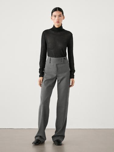 Straight trousers with wide waistband Massimo Dutti