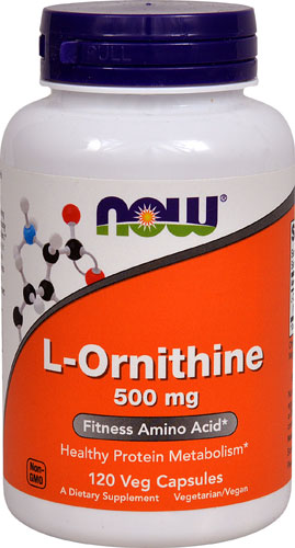 ТЕПЕРЬ L-орнитин -- 500 мг -- 120 капсул NOW Foods