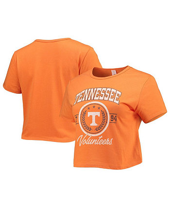 Женская укороченная футболка Tennessee Volunteers Core Laurels оранжевого цвета с эффектом потертости ZooZatz