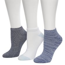 Комплект женских носков Cuddl Duds® из 3 укороченных носков в диагональную рубчиковую строчку Tulip Stitch Cuddl Duds
