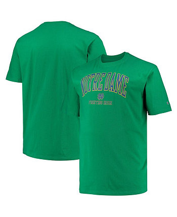 Мужская зеленая футболка Notre Dame Fighting Irish Big and Tall Arch Over с надписью Champion