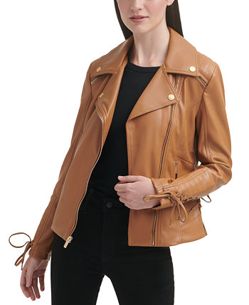 Женское асимметричное байкерское пальто из искусственной кожи GUESS