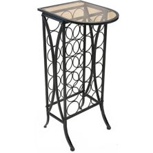 Sorbus 18-Bottle Wine Stand with Glass Top Sorbus