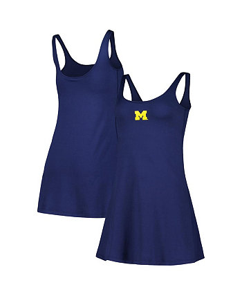 Женское темно-синее платье с логотипом Michigan Wolverines и круглым вырезом ZooZatz