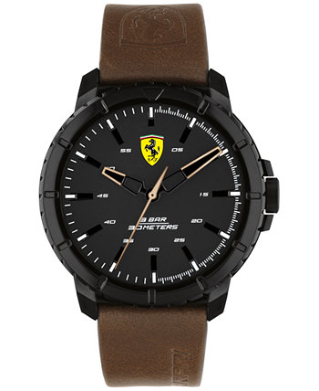 Мужские цифровые часы Forza с коричневым кожаным ремешком 45 мм Ferrari
