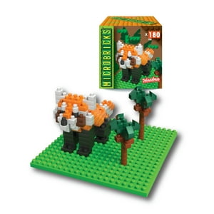 Microbricks Red Panda from Deluxebase. Animal Themed 3D Puzzle Mini Blocks Building Toys, Easy to Use Mini Bricks Red Panda Puzzle. Great Animal Toys, Educational Toys and Kids Party Favors. Deluxebase