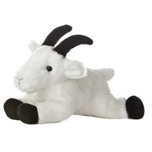 Aurora Small White Mini Flopsie 8&#34; Rocky Mountain Goat Adorable Stuffed Animal Aurora