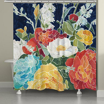 Полуночная занавеска для душа с цветочным рисунком Laural Home