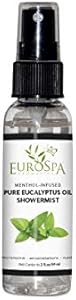 EuroSpa Aromatics Pure Eucalyptus Oil ShowerMist and Steam Room Spray, All-Natural Premium Aromatherapy Essential Oils - Citrus Infused, 2oz EuroSpa Aromatics