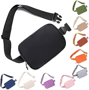 Belt bag Fanny pack crossbody bags for women Everywhere belt bag (BLACK-A) WITROMAN