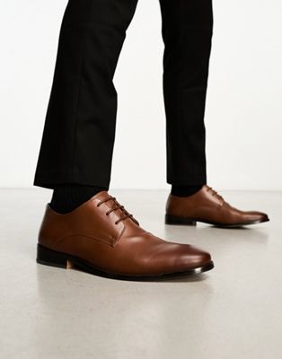 Светло-коричневые кожаные туфли дерби на шнуровке French Connection French Connection