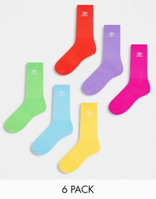 Набор из шести разноцветных носков adidas Originals Trefoil Adidas