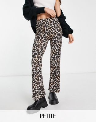 Noisy May Petite flared pants in leopard print Noisy May Petite