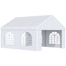 Outsunny 16ft x 13ft Party Tent Carport with Sidewalls and Double Doors 10 Deep