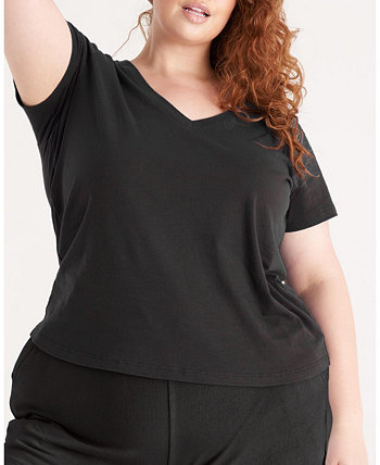 Женская футболка с V-образным вырезом большого размера The Standard Stitch
