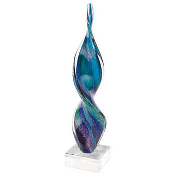 Стеклянная скульптура Firestorm Corkscrew Art Badash Crystal