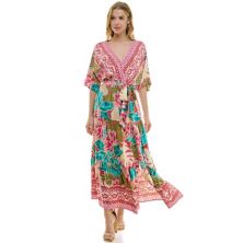 Женское платье макси с v-образным вырезом и поясом, украшенное фигероа и цветочным принтом Figueroa & Flower