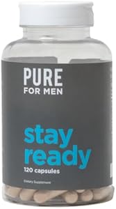 Pure for Men Original Cleanliness Stay Ready Fiber Supplement | Helps Promote Digestive Regularity | Psyllium Husk, Aloe Vera, Chia Seeds, Flaxseeds | Proprietary Formula | 60 Vegan Capsules Pure for Men