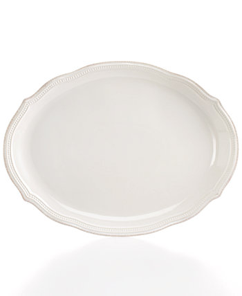 Столовая посуда, Белое овальное блюдо с французскими бусинами Perle Lenox