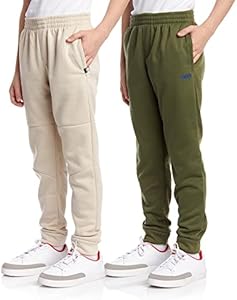 DKNY Boys’ Sweatpants – 2 Pack Lightweight Performance Fleece Joggers for Boys - Breathable Athletic Jogger Pants (8-12) DKNY